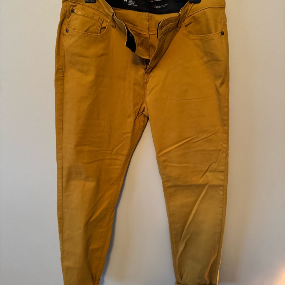 Sara Mustard Slim-Leg Jeans